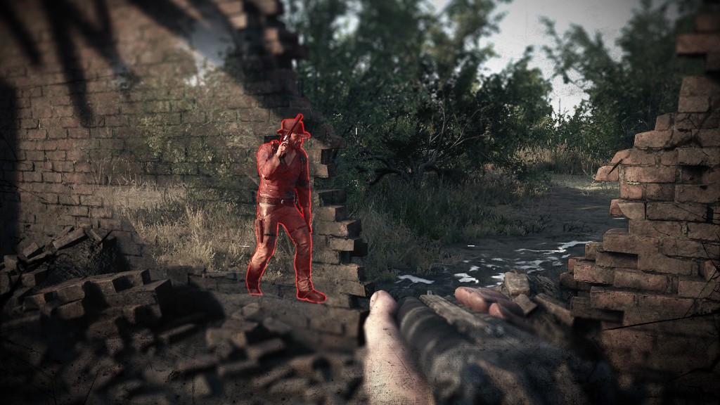 Hunter ESP boxes and distance tags in Hunt: Showdown